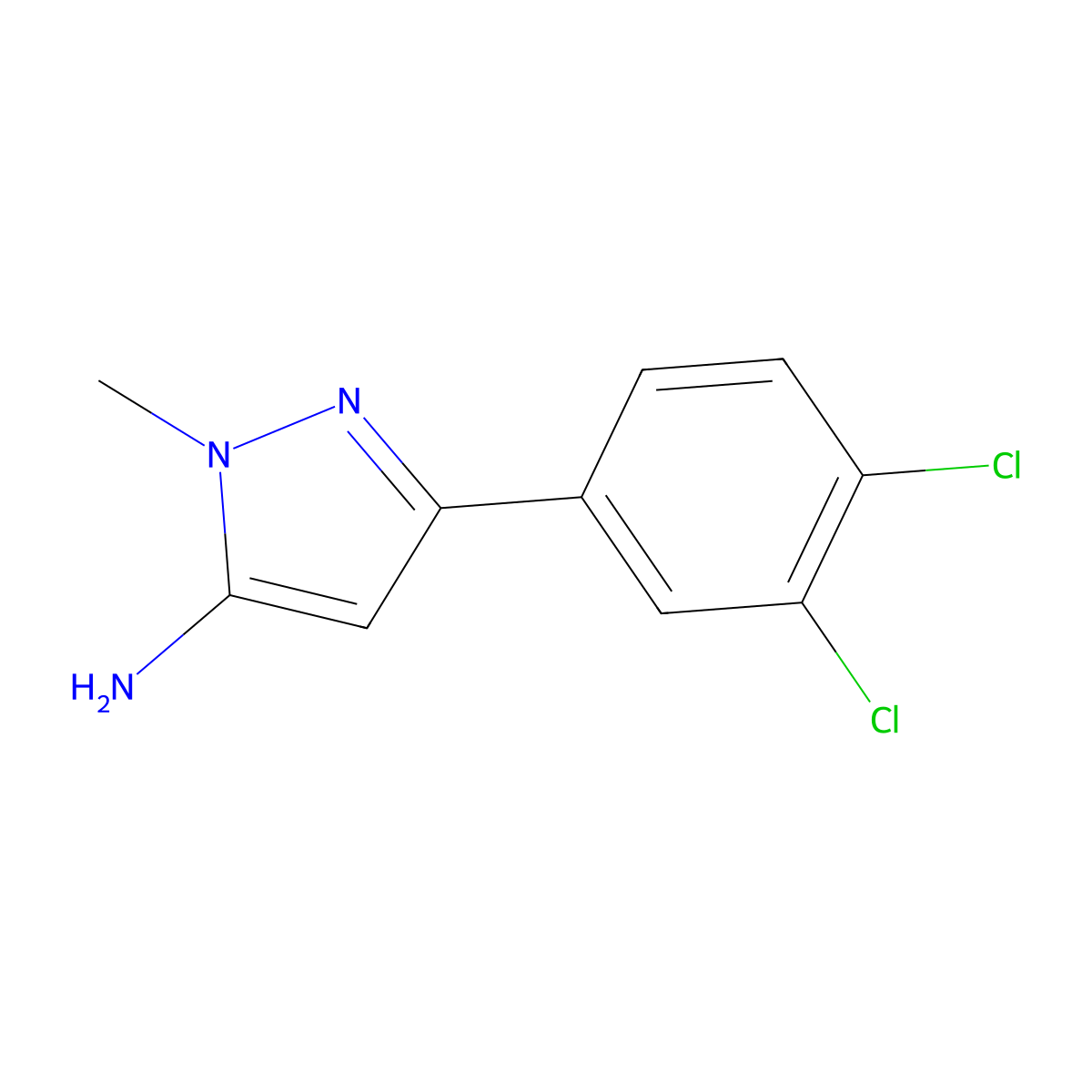 3-(3,4-dichlorophenyl)-1-methyl-1H-pyrazol-5-amine molecular structure, CAS 321538-25-4