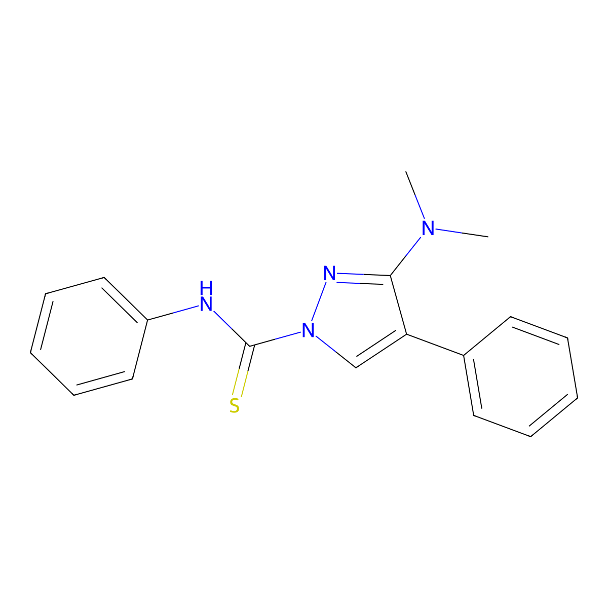 3-(dimethylamino)-N,4-diphenyl-1H-pyrazole-1-carbothioamide molecular structure, CAS 321538-53-8