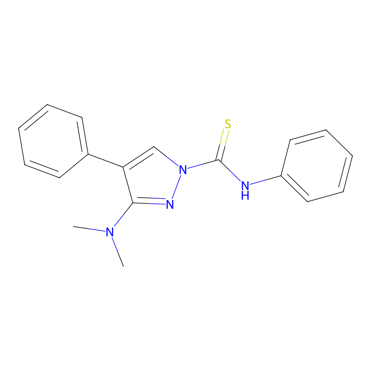 3-(dimethylamino)-N,4-diphenyl-1H-pyrazole-1-carbothioamide molecular structure, CAS 321538-53-8