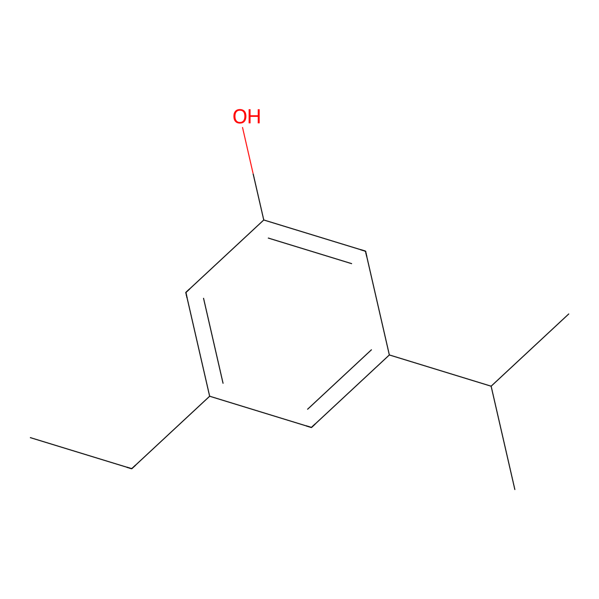 3-Ethyl-5-(1-methylethyl)-phenol molecular structure, CAS 321547-13-1
