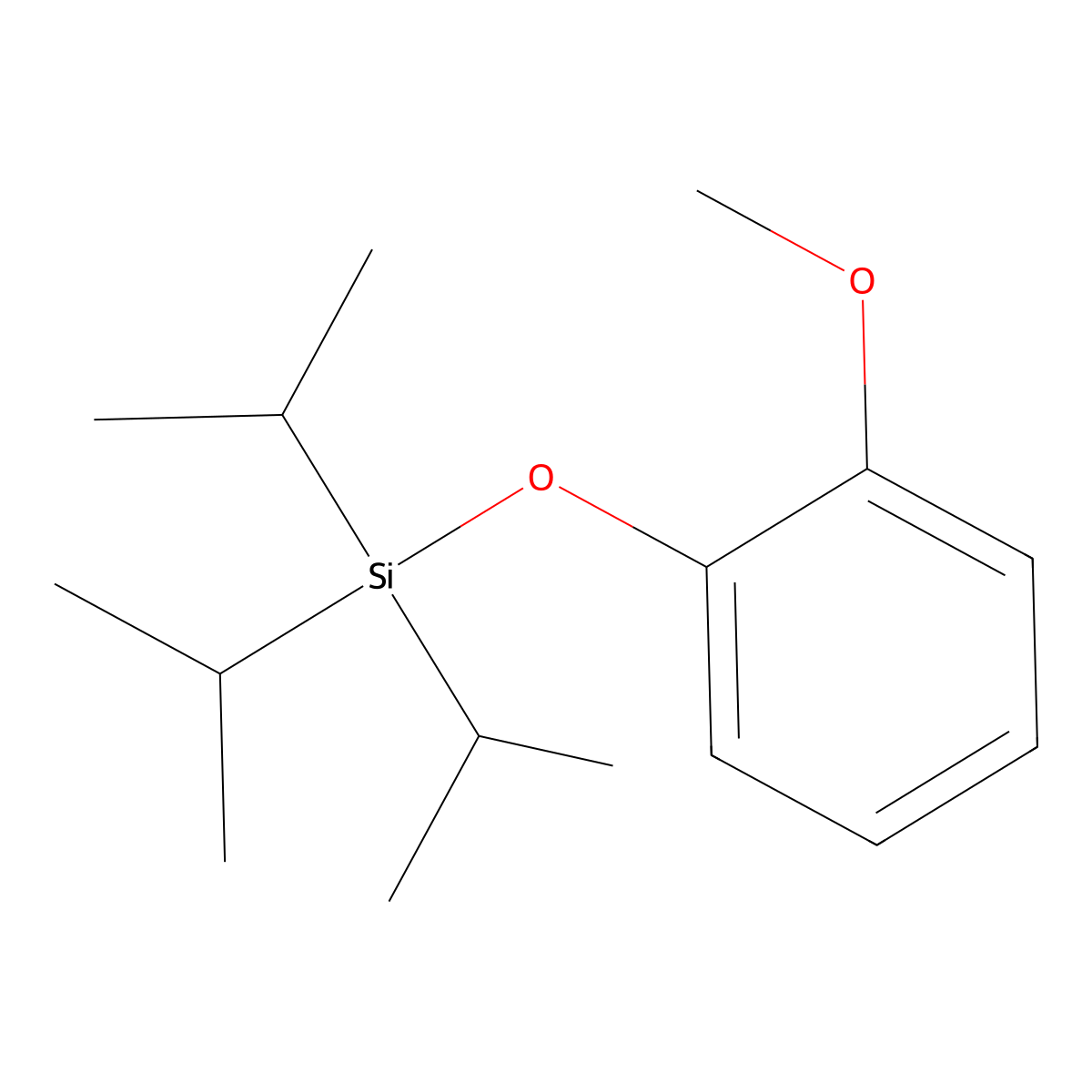 Triisopropyl(2-methoxyphenoxy)silane molecular structure, CAS 321547-56-2