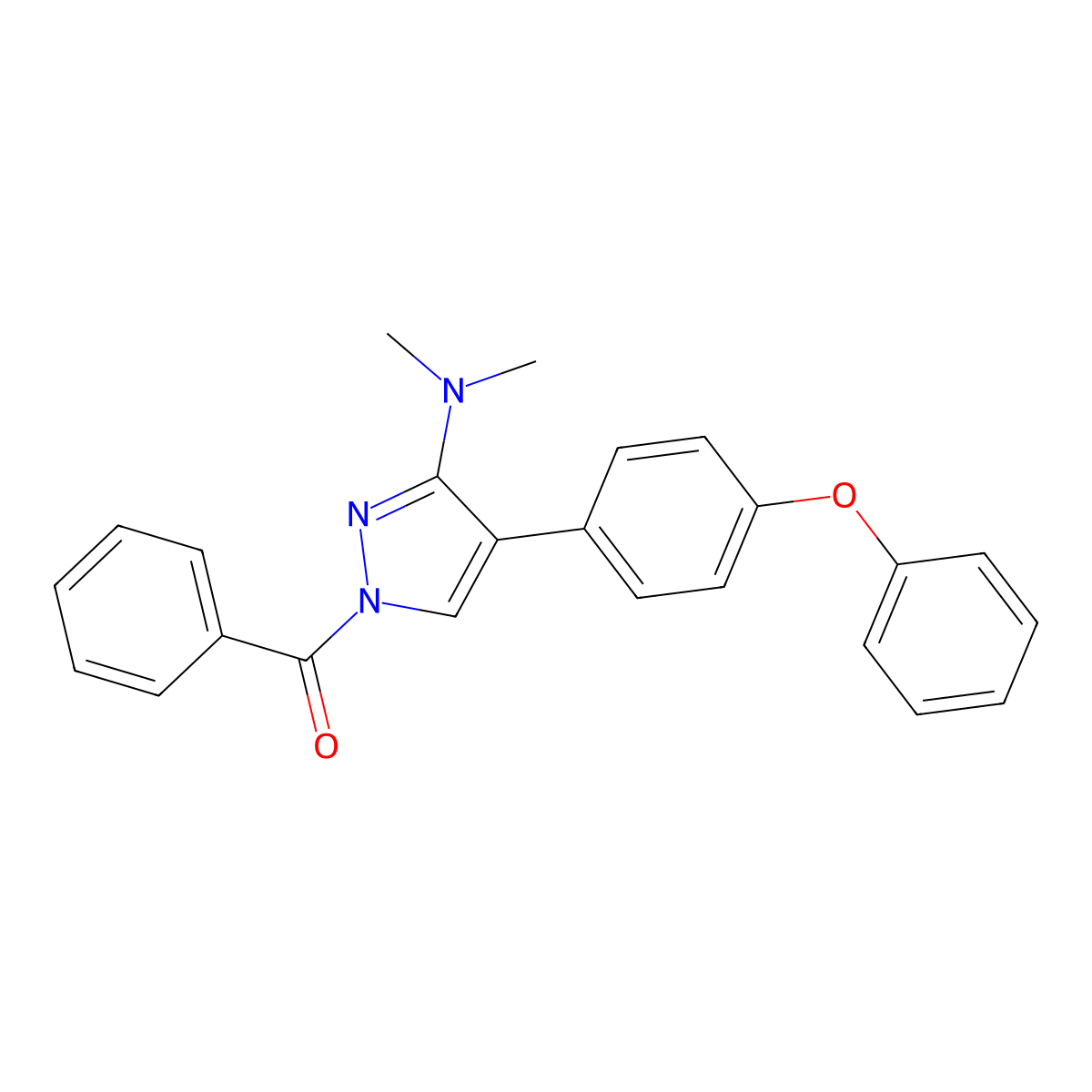 [3-(dimethylamino)-4-(4-phenoxyphenyl)-1H-pyrazol-1-yl](phenyl)methanone molecular structure, CAS 321553-18-8