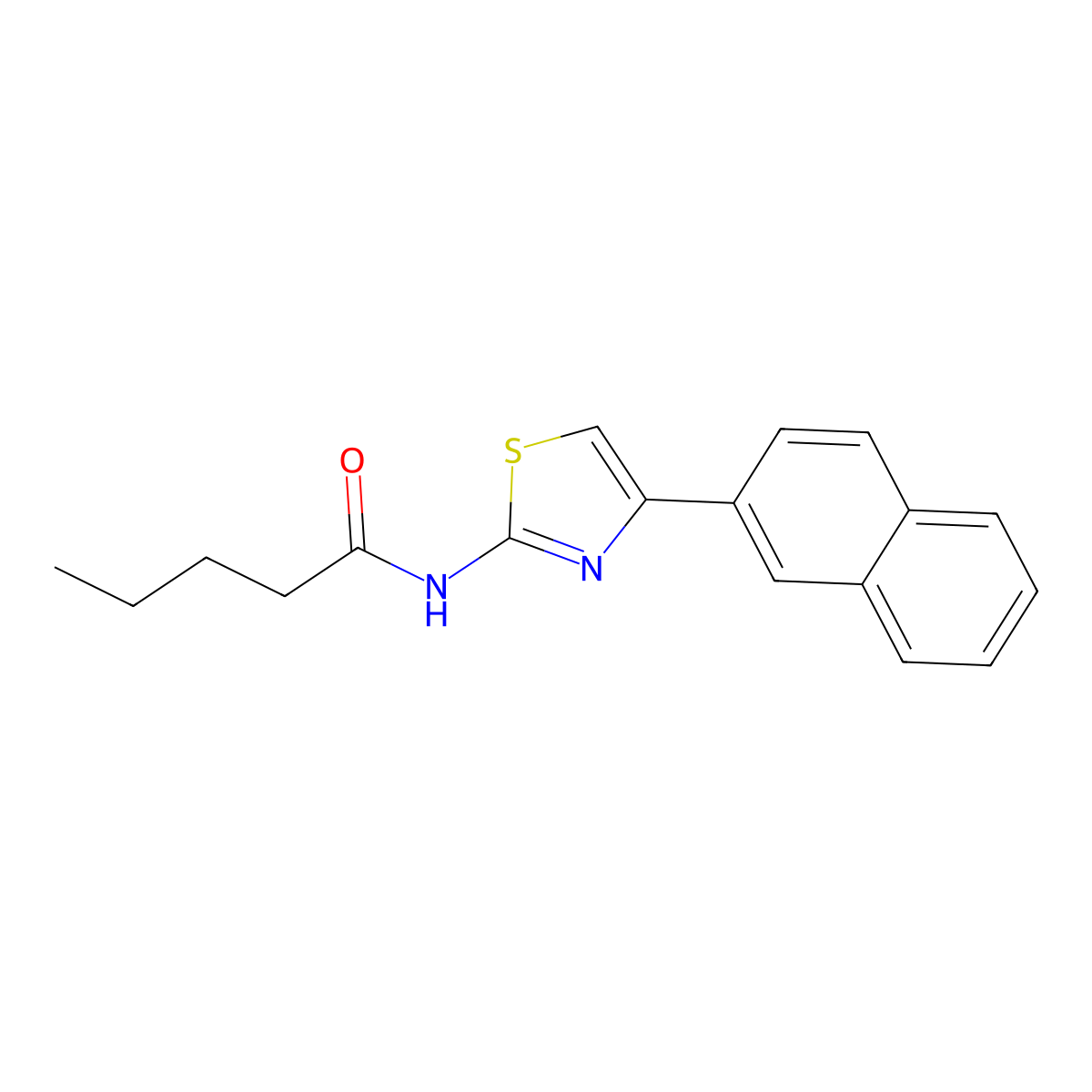 N-(4-(naphthalen-2-yl)thiazol-2-yl)pentanamide molecular structure, CAS 321555-27-5