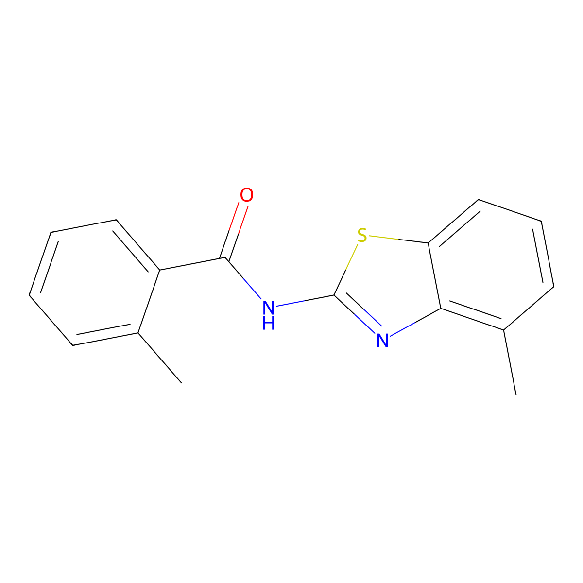 2-methyl-N-(4-methyl-1,3-benzothiazol-2-yl)benzamide molecular structure, CAS 321555-34-4