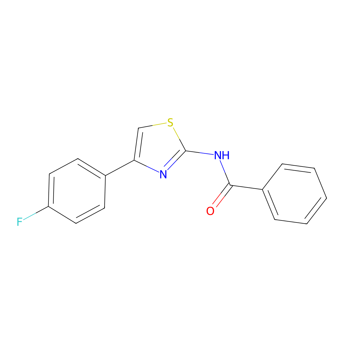 N-[4-(4-fluorophenyl)-1,3-thiazol-2-yl]benzamide molecular structure, CAS 321555-43-5