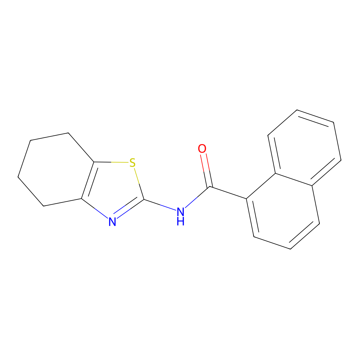 N-(4,5,6,7-tetrahydro-1,3-benzothiazol-2-yl)naphthalene-1-carboxamide molecular structure, CAS 321555-50-4