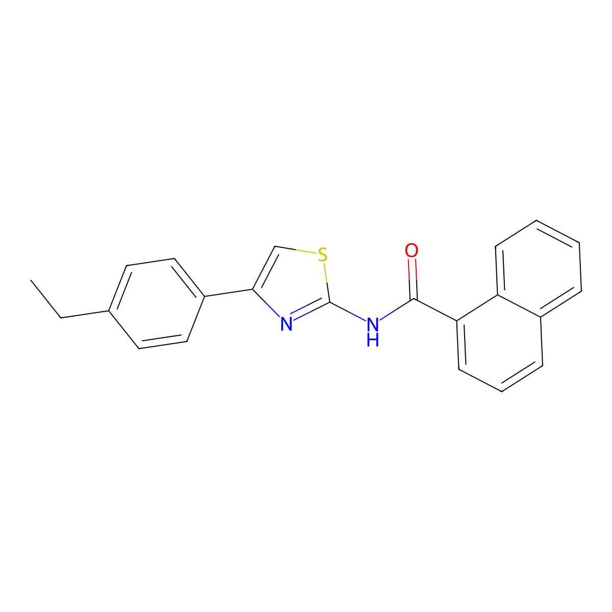 N-[4-(4-ethylphenyl)-1,3-thiazol-2-yl]naphthalene-1-carboxamide molecular structure, CAS 321555-52-6