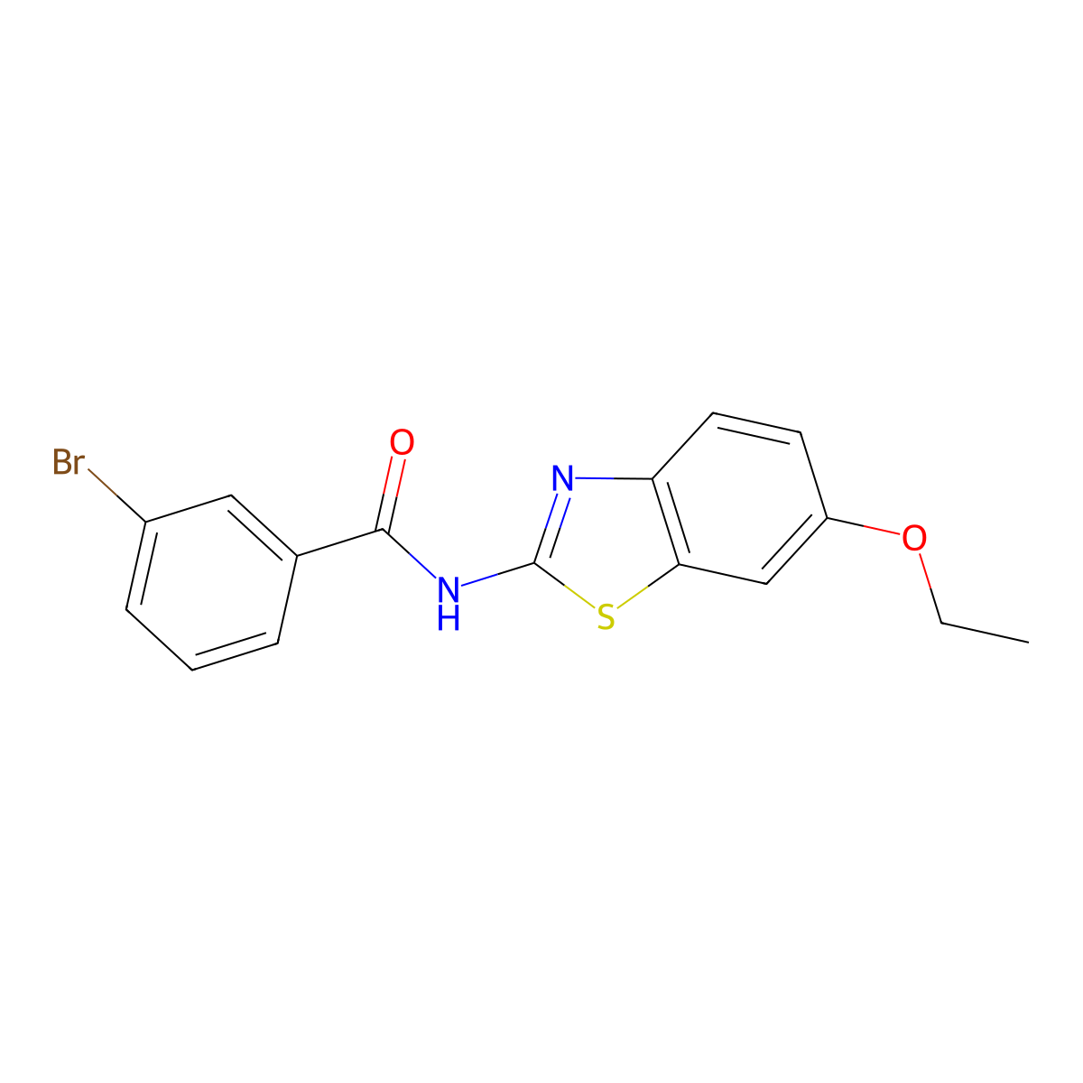 3-bromo-N-(6-ethoxy-1,3-benzothiazol-2-yl)benzamide molecular structure, CAS 321555-70-8