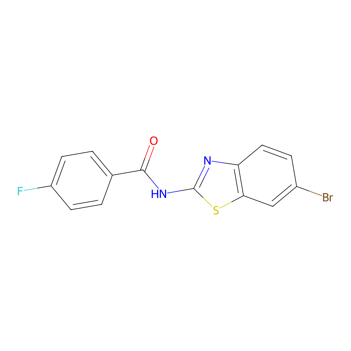 N-(6-bromo-1,3-benzothiazol-2-yl)-4-fluorobenzamide molecular structure, CAS 321555-74-2