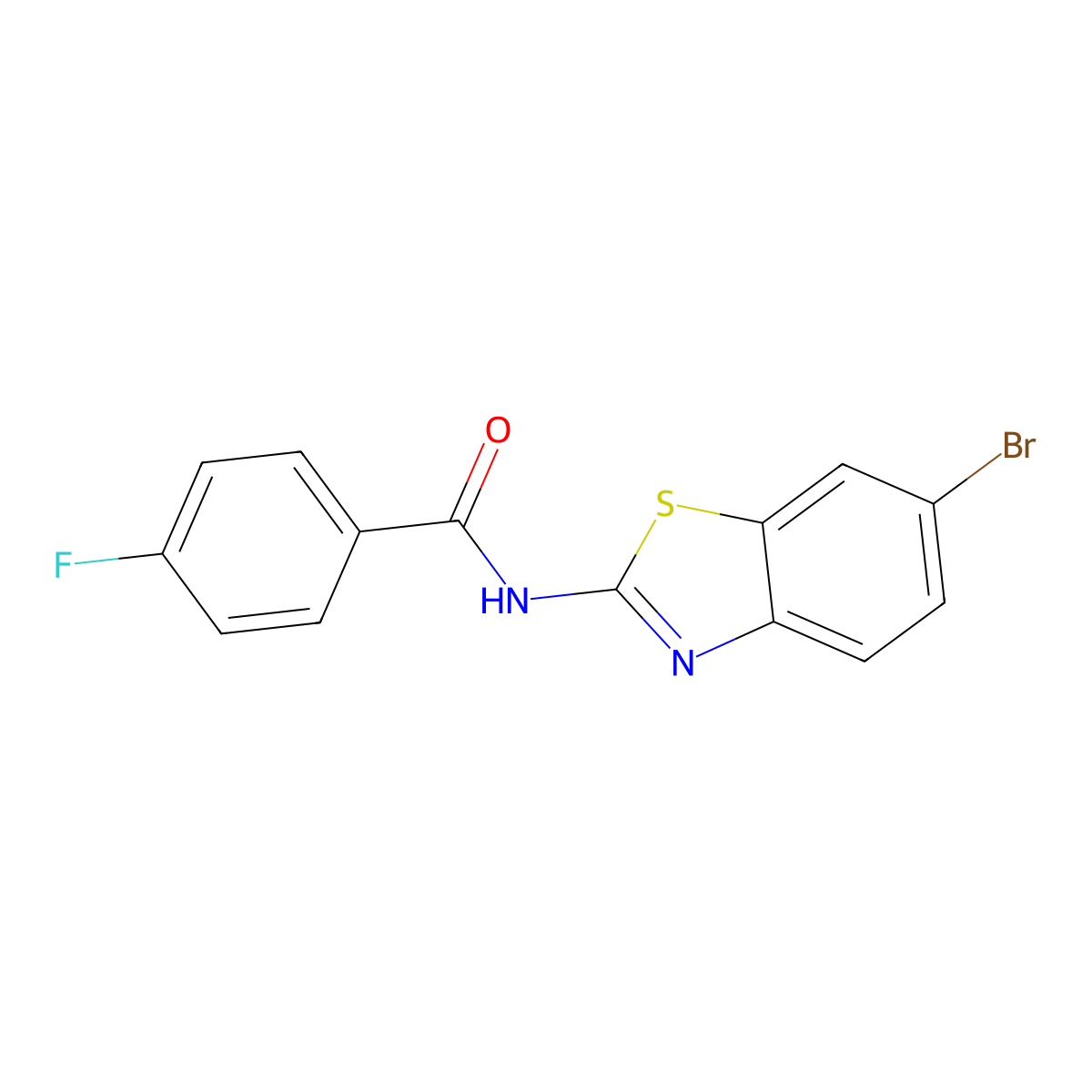 N-(6-bromo-1,3-benzothiazol-2-yl)-4-fluorobenzamide molecular structure, CAS 321555-74-2
