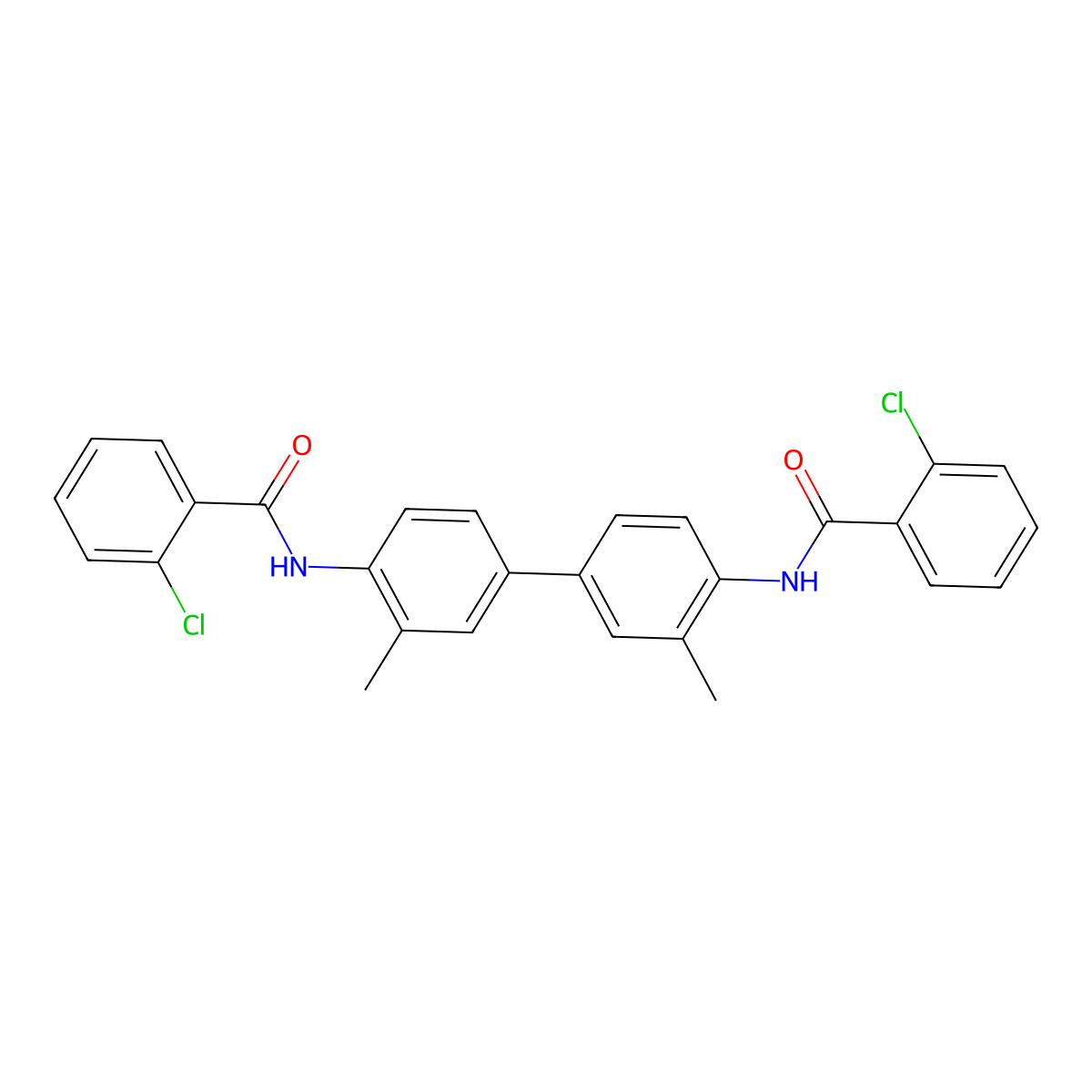 2-chloro-N-[4-[4-[(2-chlorobenzoyl)amino]-3-methylphenyl]-2-methylphenyl]benzamide molecular structure, CAS 321555-80-0