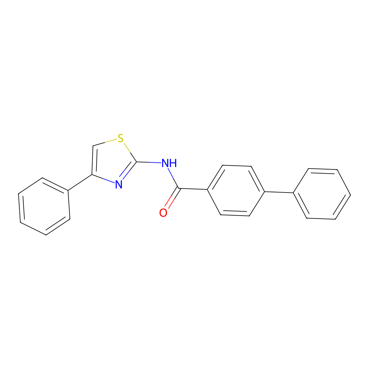 4-phenyl-N-(4-phenyl-1,3-thiazol-2-yl)benzamide molecular structure, CAS 321555-82-2