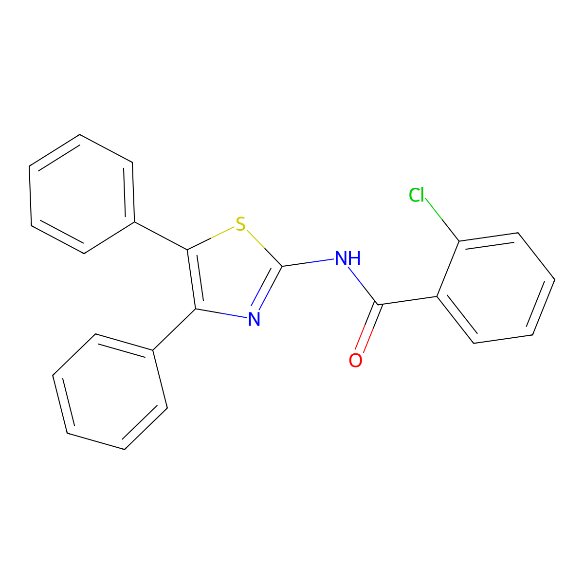 2-chloro-N-(4,5-diphenyl-1,3-thiazol-2-yl)benzamide molecular structure, CAS 321555-83-3