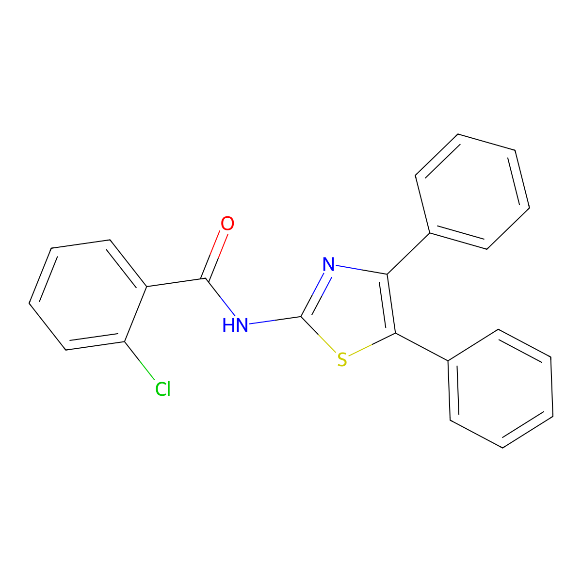 2-chloro-N-(4,5-diphenyl-1,3-thiazol-2-yl)benzamide molecular structure, CAS 321555-83-3