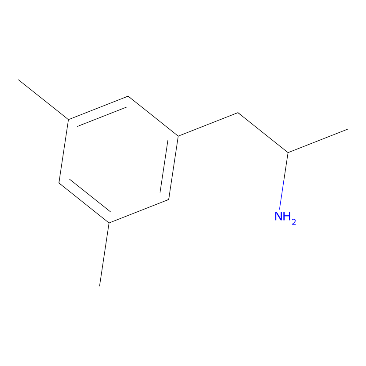 3,5-Dimethylamphetamine molecular structure, CAS 32156-16-4