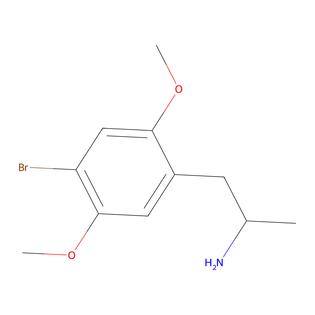 2,5-Dimethoxy-4-bromoamphetamine molecular structure, CAS 32156-26-6