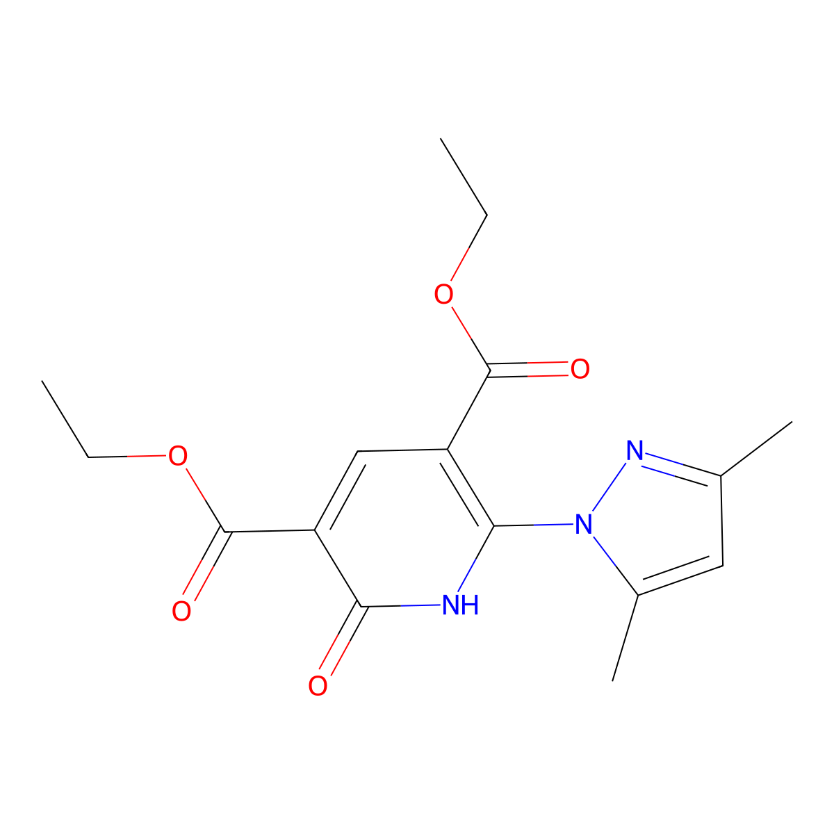 diethyl 2-(3,5-dimethyl-1H-pyrazol-1-yl)-6-hydroxy-3,5-pyridinedicarboxylate molecular structure, CAS 321570-99-4