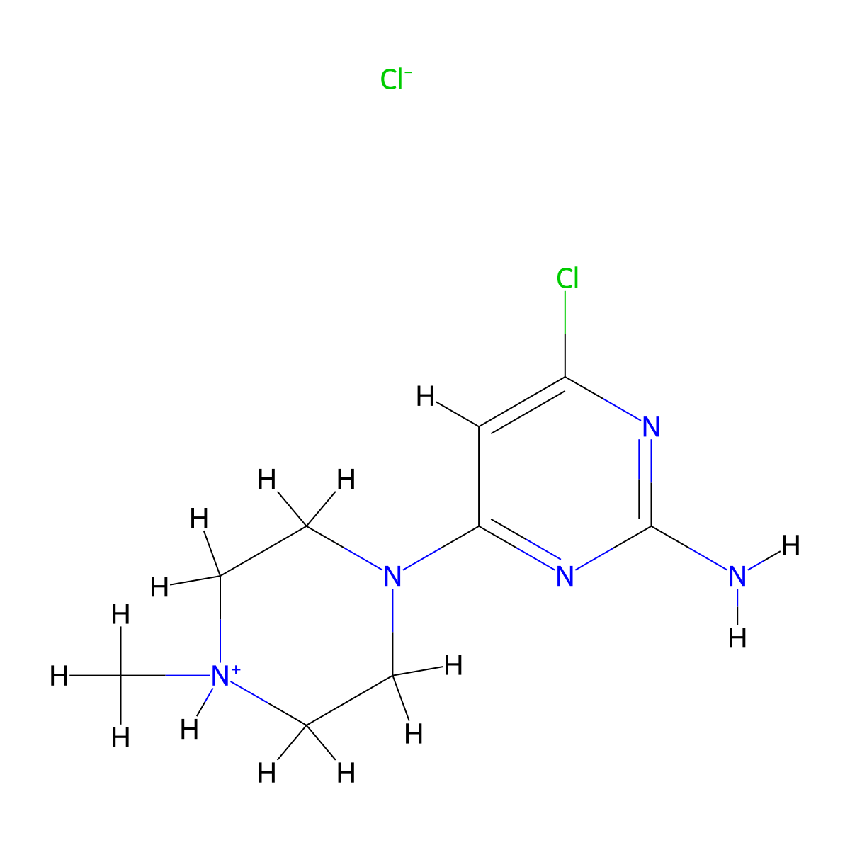 1-(2-Amino-6-chloro-4-pyrimidinyl)-4-methylhexahydropyrazin-4-ium chloride molecular structure, CAS 321571-55-5