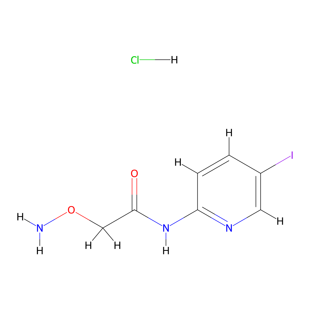 2-(Aminooxy)-N-(5-iodopyridin-2-yl)acetamide hydrochloride molecular structure, CAS 321571-57-7