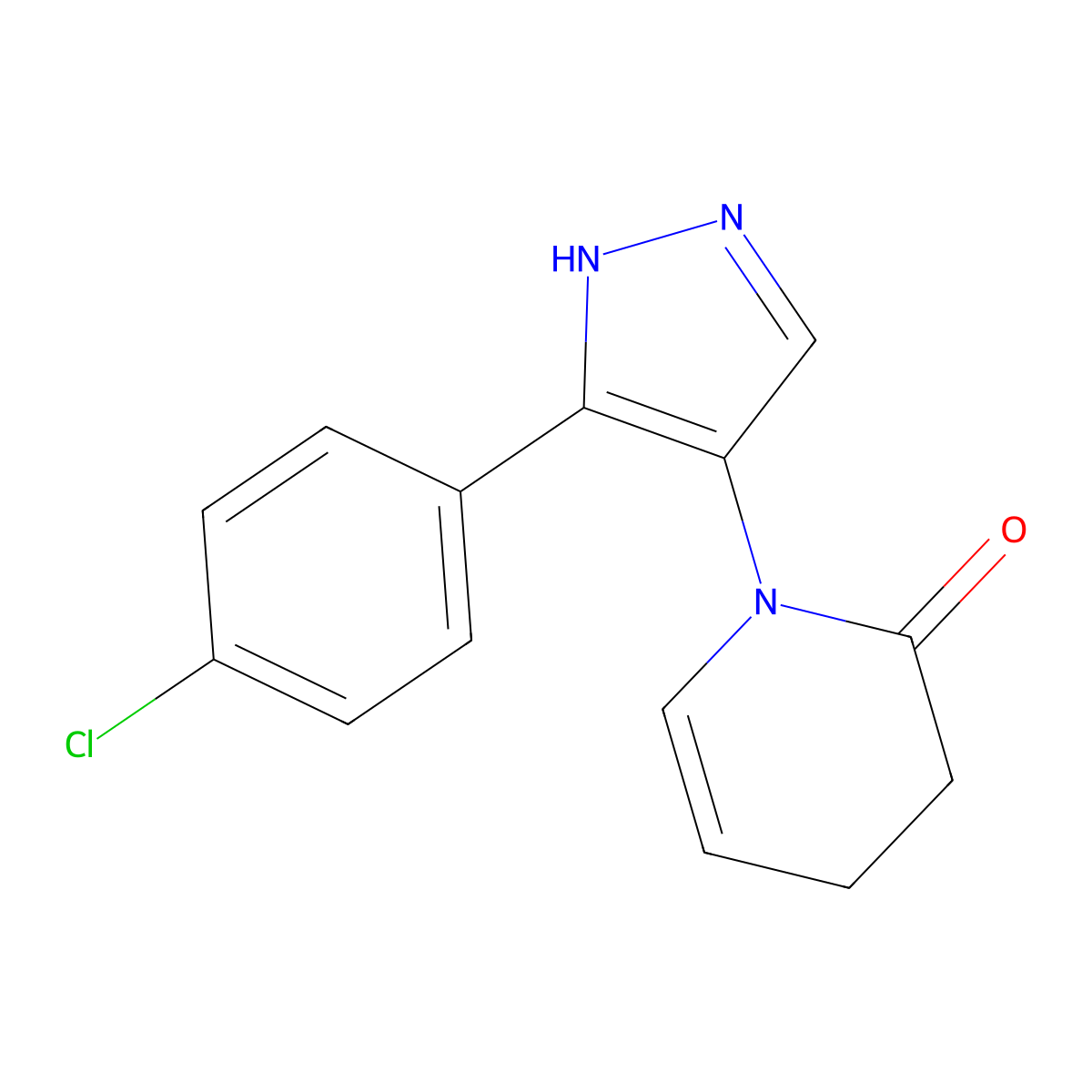 1-[3-(4-chlorophenyl)-1H-pyrazol-4-yl]-3,4-dihydro-2(1H)-pyridinone molecular structure, CAS 321574-11-2