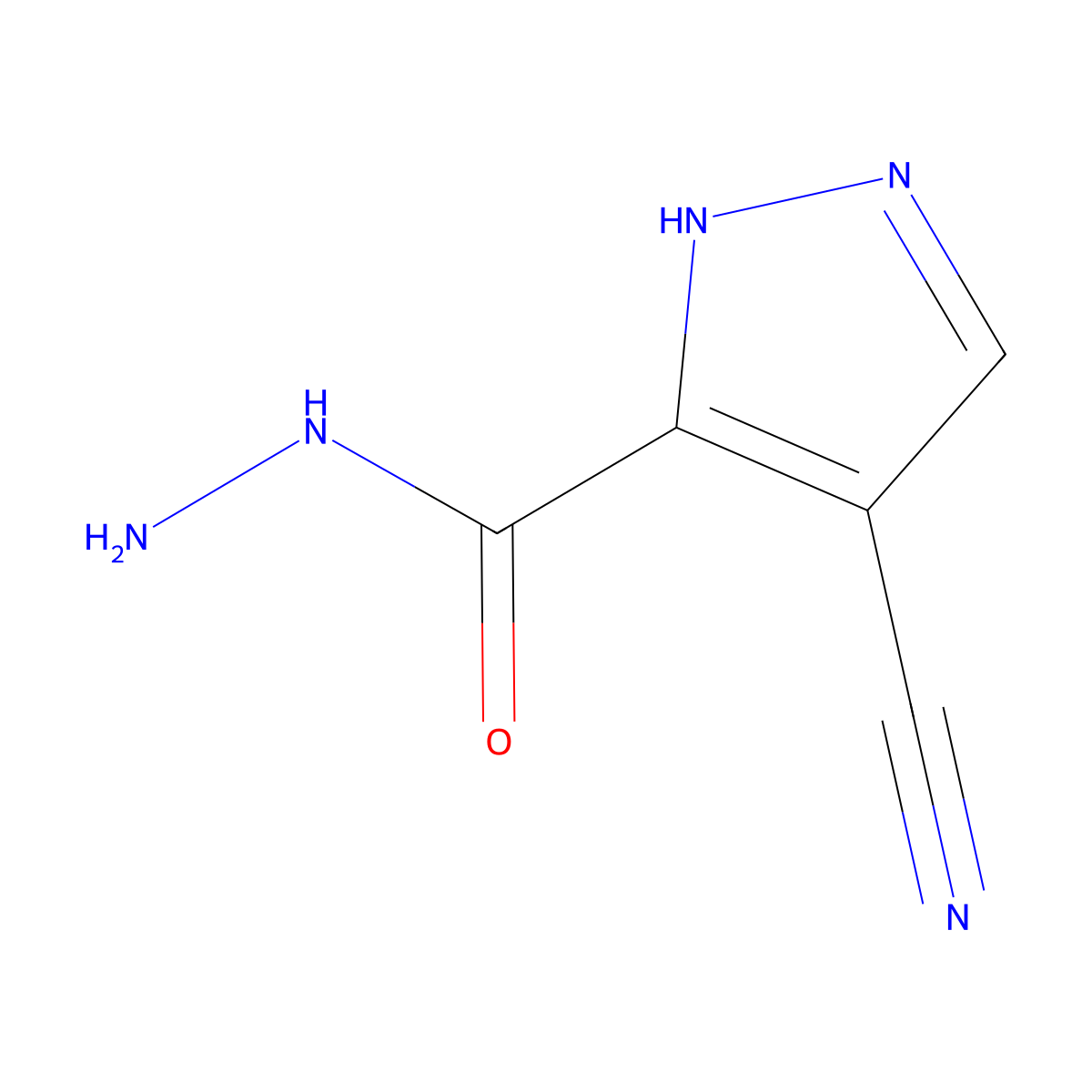 4-cyano-1H-pyrazole-3-carbohydrazide molecular structure, CAS 321574-31-6