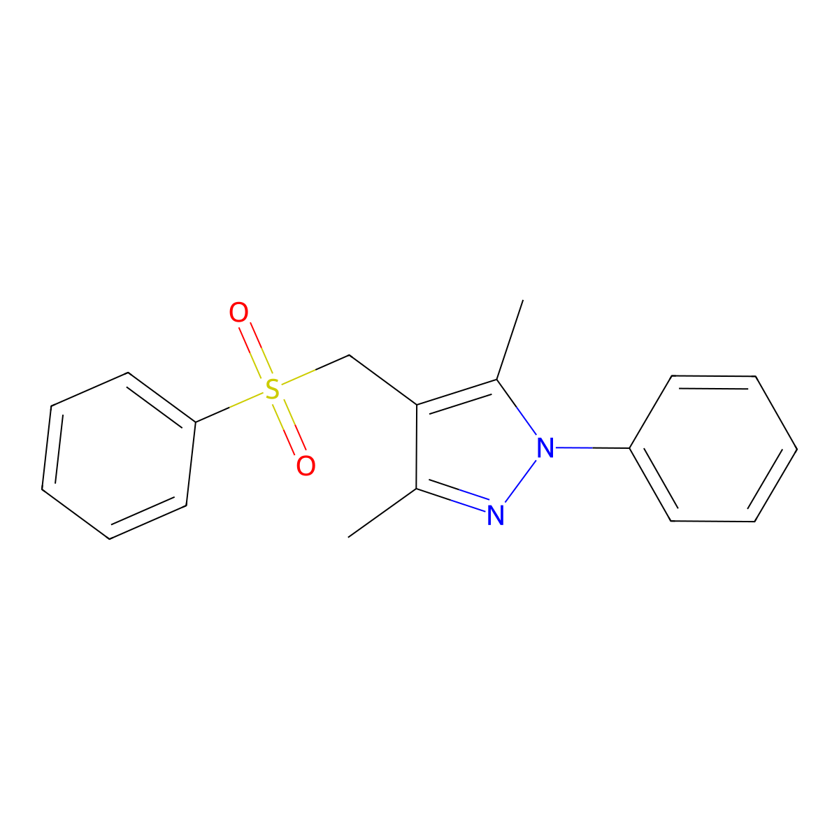 3,5-dimethyl-1-phenyl-4-[(phenylsulfonyl)methyl]-1H-pyrazole molecular structure, CAS 321574-38-3