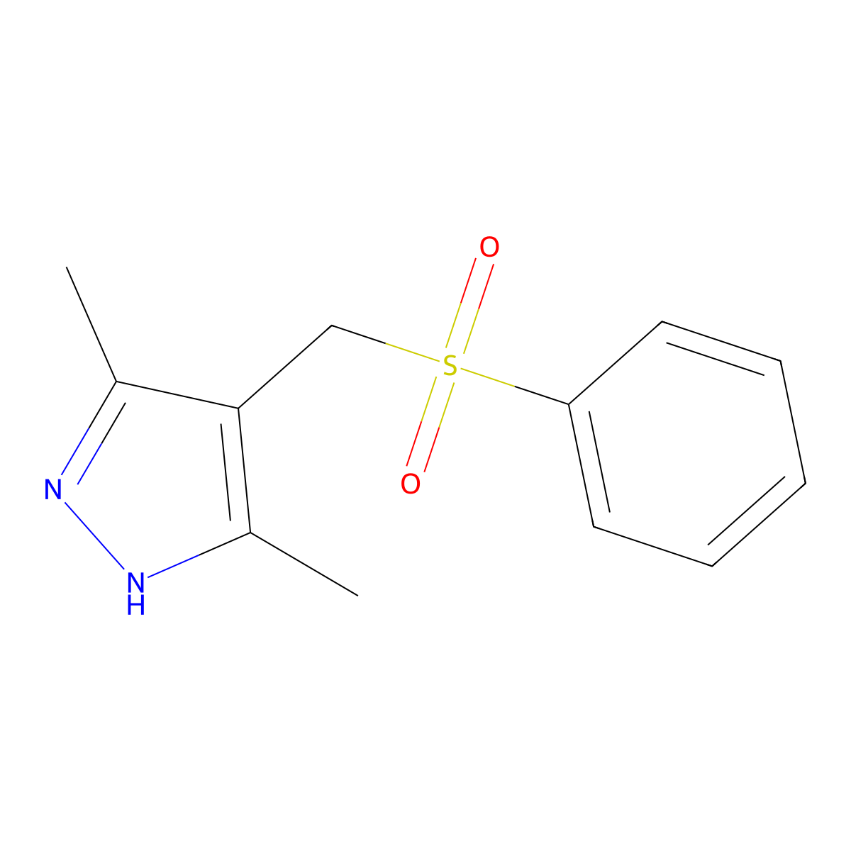 4-[(benzenesulfonyl)methyl]-3,5-dimethyl-1H-pyrazole molecular structure, CAS 321574-40-7