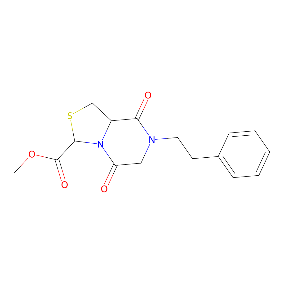 Methyl 5,8-dioxo-7-phenethylhexahydro[1,3]thiazolo[3,4-a]pyrazine-3-carboxylate molecular structure, CAS 321574-47-4