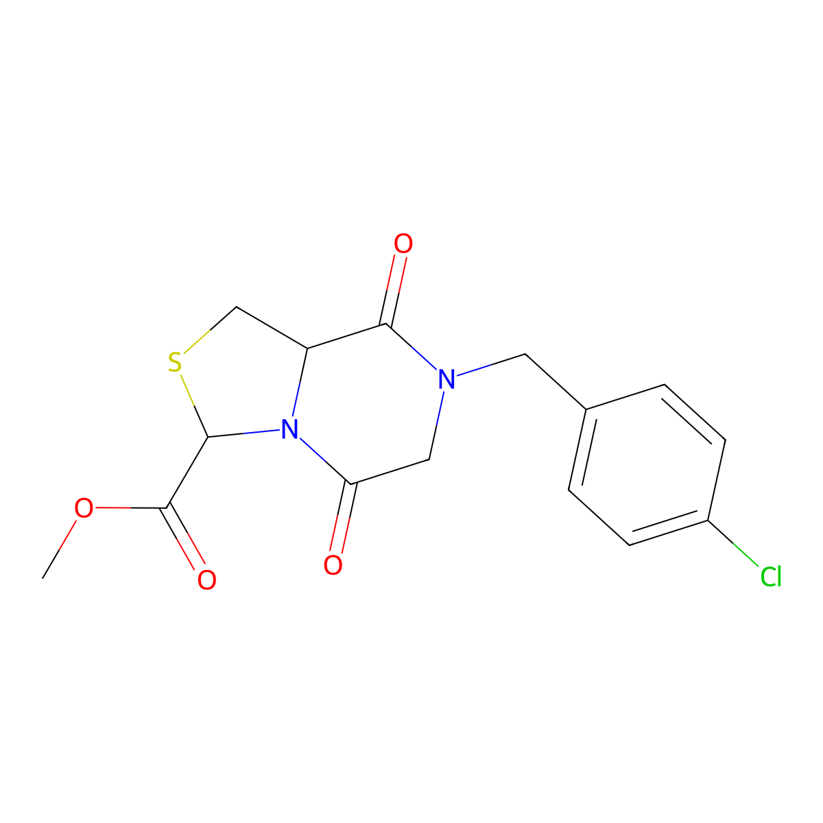 Methyl 7-(4-chlorobenzyl)-5,8-dioxohexahydro[1,3]thiazolo[3,4-a]pyrazine-3-carboxylate molecular structure, CAS 321574-49-6