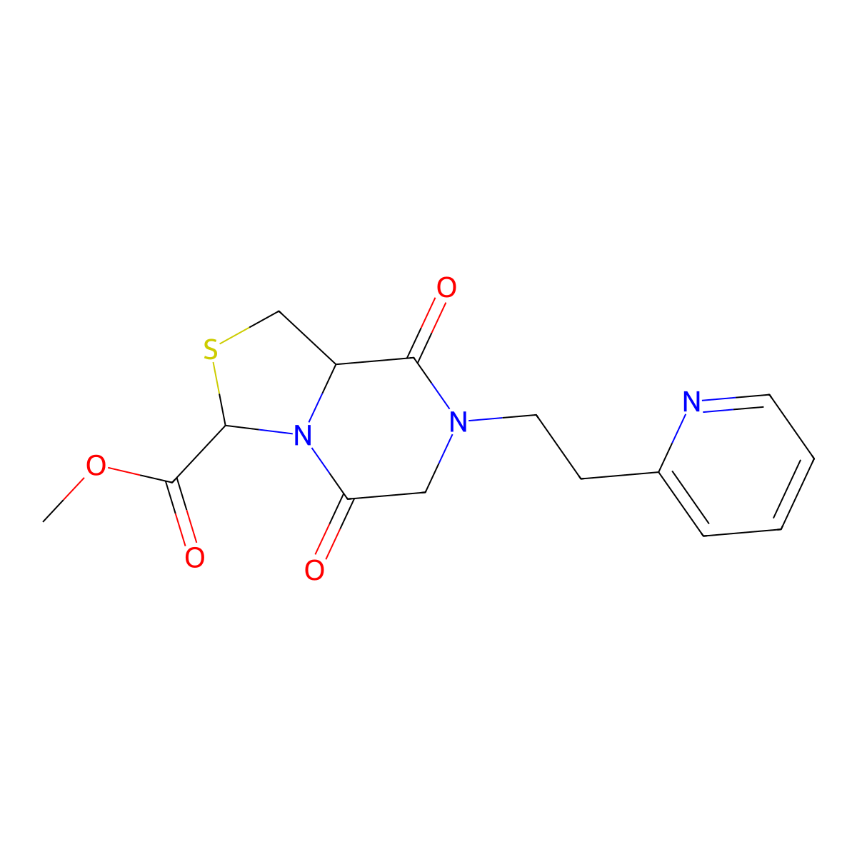 Methyl 5,8-dioxo-7-[2-(2-pyridinyl)ethyl]hexahydro[1,3]thiazolo[3,4-a]pyrazine-3-carboxylate molecular structure, CAS 321574-50-9