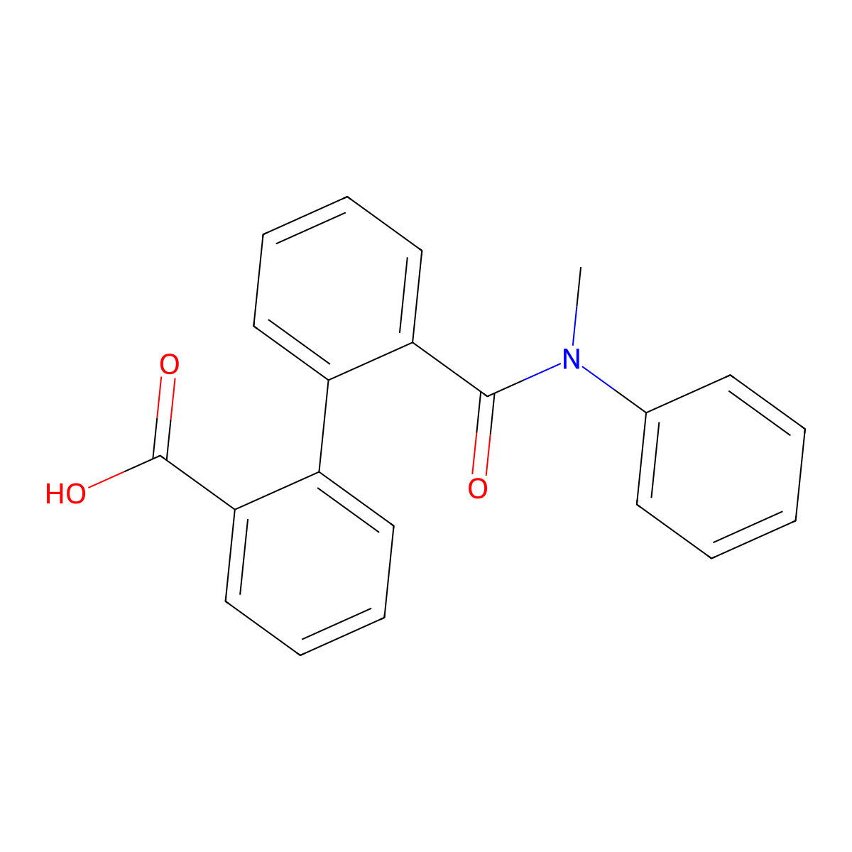 2'-{[Methyl(phenyl)amino]carbonyl}-2-biphenylcarboxylic acid molecular structure, CAS 321579-00-4