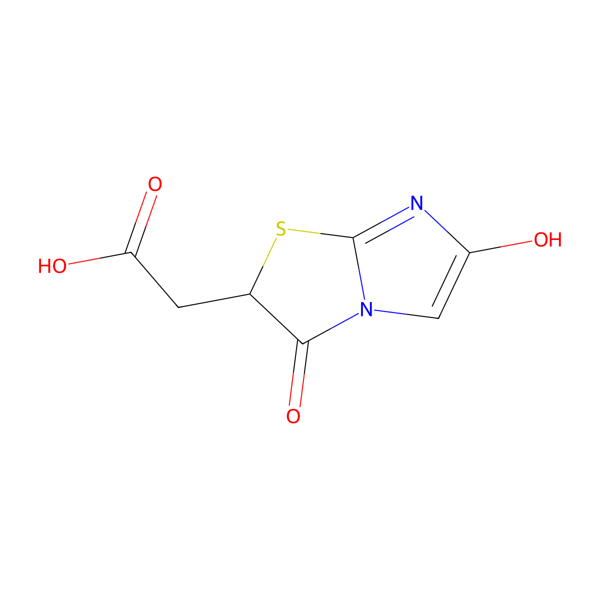 2-(6-Hydroxy-3-oxo-2,3-dihydroimidazo[2,1-b]thiazol-2-yl)acetic acid molecular structure, CAS 321579-49-1
