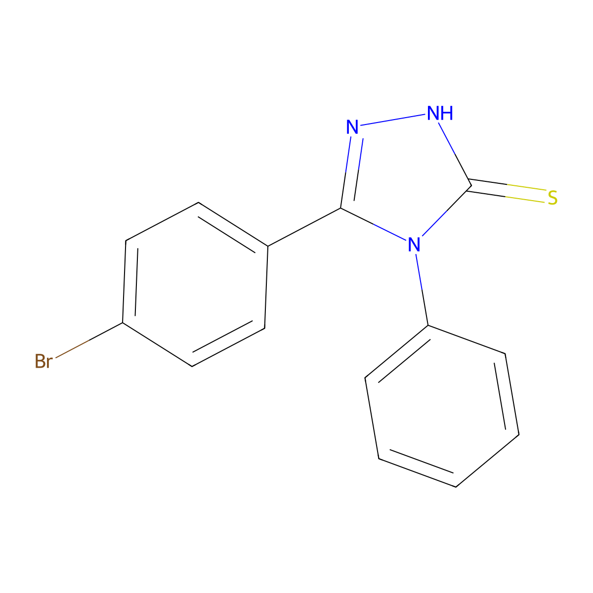 5-(4-bromophenyl)-4-phenyl-4H-1,2,4-triazole-3-thiol molecular structure, CAS 321579-70-8