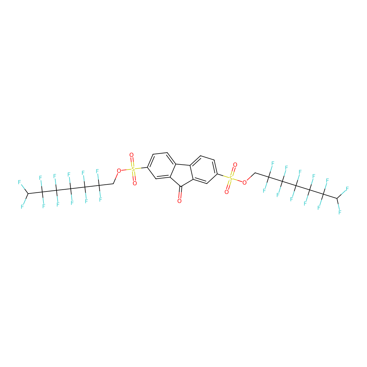 di(2,2,3,3,4,4,5,5,6,6,7,7-dodecafluoroheptyl) 9-oxo-9H-2,7-fluorenedisulphonate molecular structure, CAS 321579-82-2