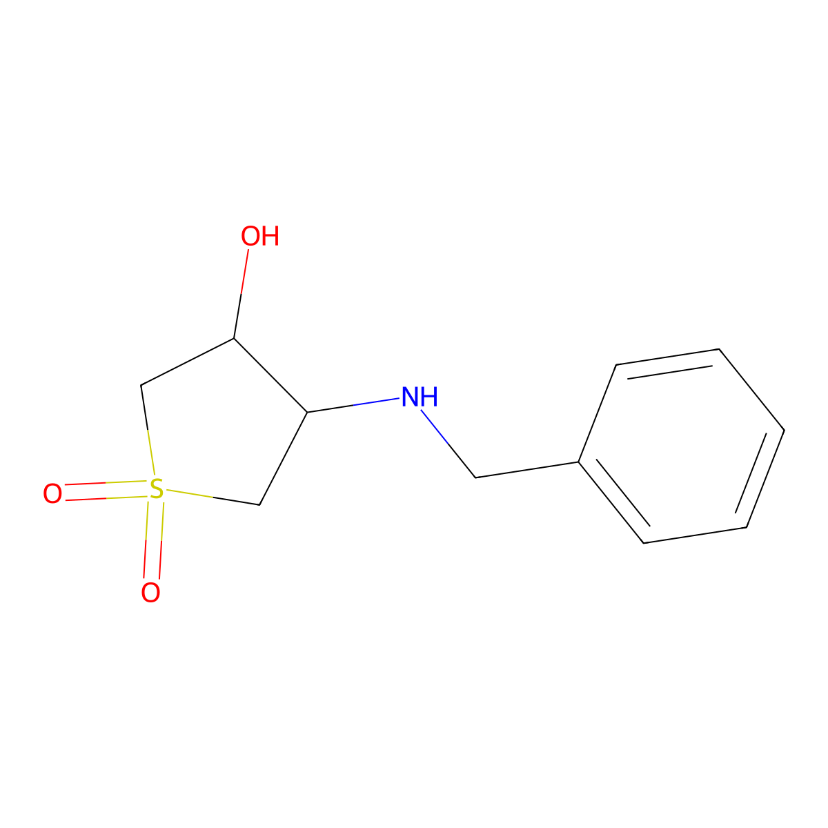 3-(Benzylamino)-4-hydroxytetrahydrothiophene 1,1-dioxide molecular structure, CAS 321580-40-9