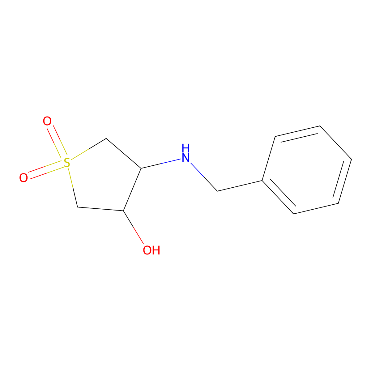 3-(Benzylamino)-4-hydroxytetrahydrothiophene 1,1-dioxide molecular structure, CAS 321580-40-9