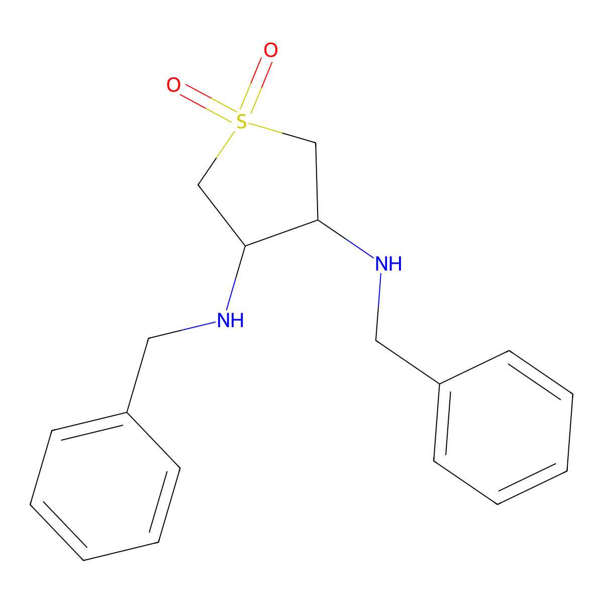 3,4-Bis[benzylamino]thiolane-1,1-dione molecular structure, CAS 321580-42-1