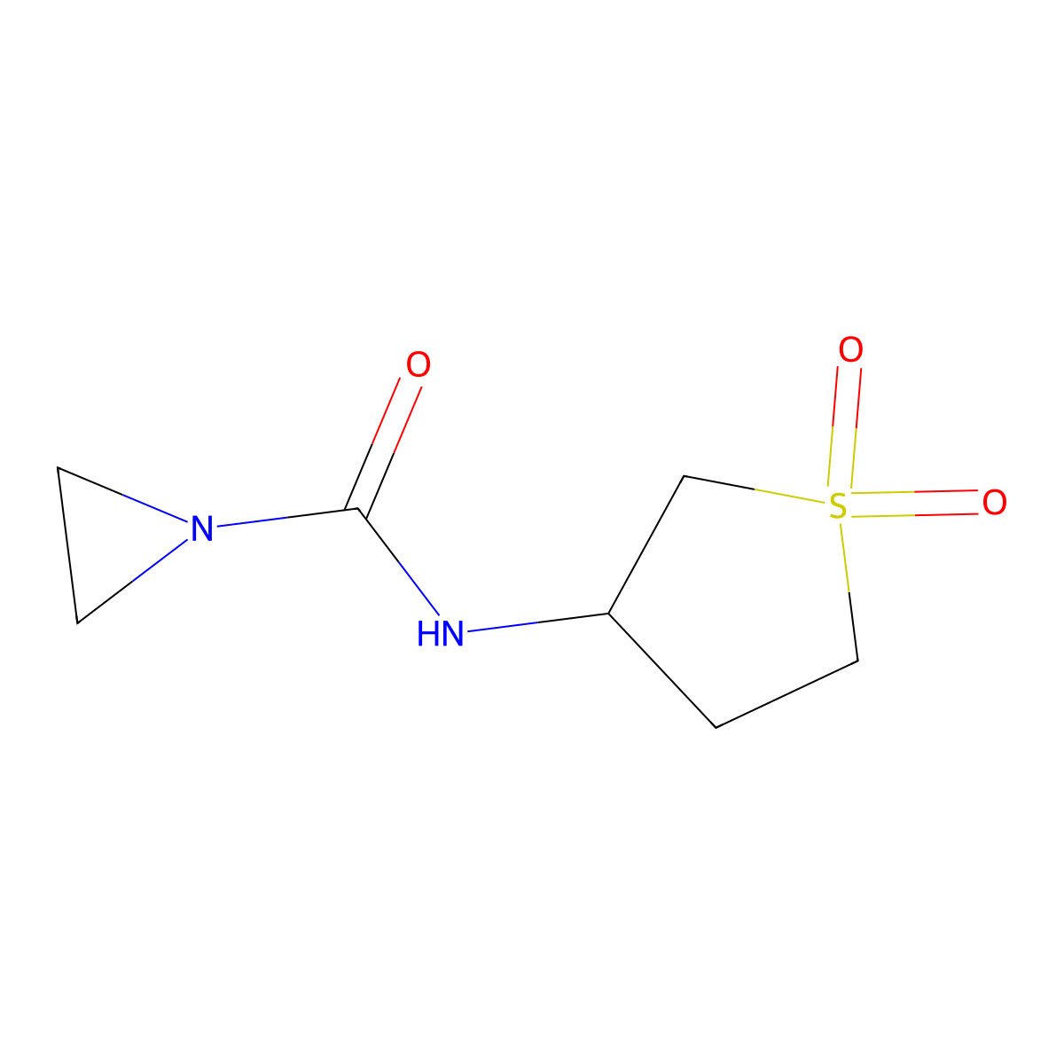 N-(1,1-dioxidotetrahydrothiophen-3-yl)aziridine-1-carboxamide molecular structure, CAS 321580-45-4