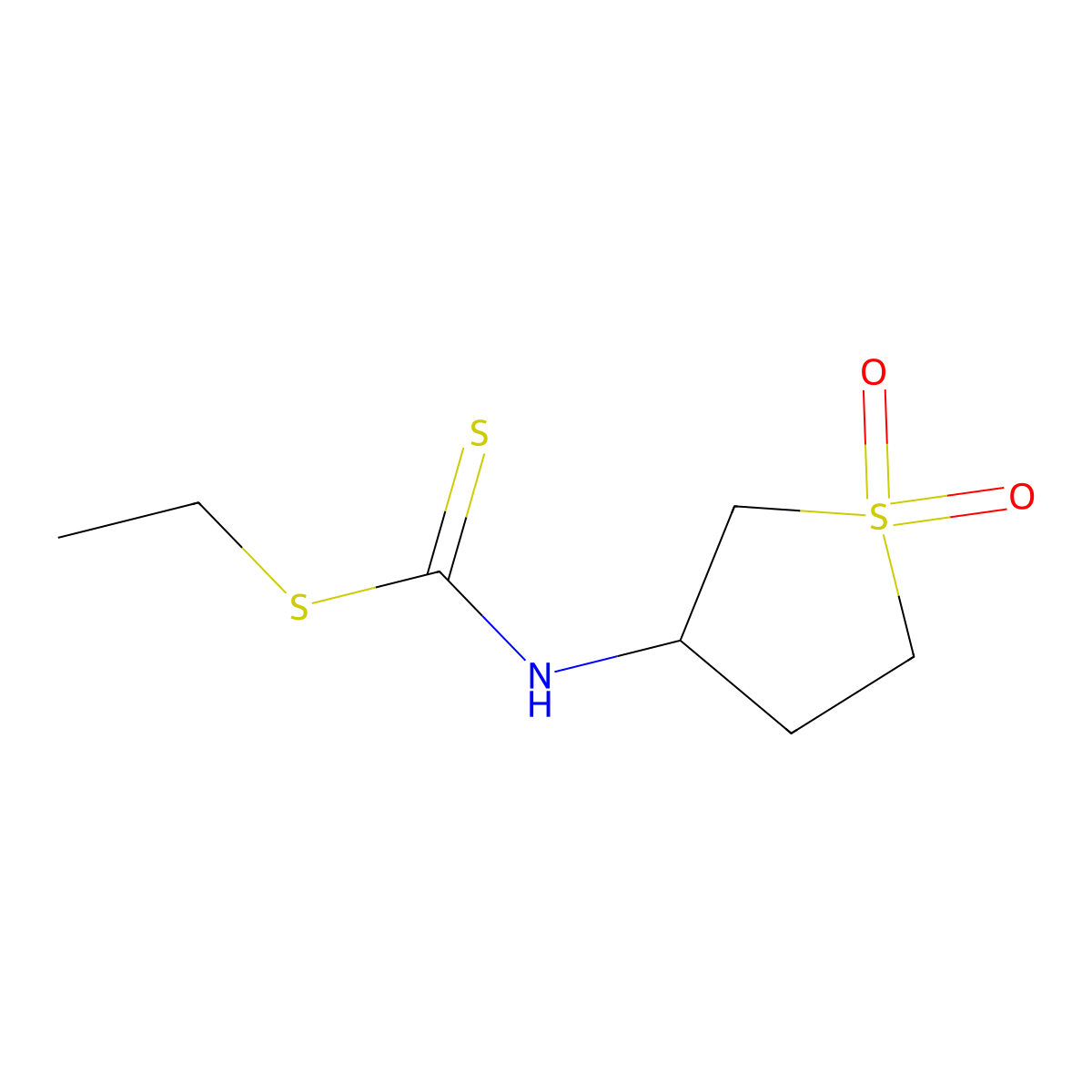 3-[(Ethylthiothioxomethyl)amino]-1-hydroxythiolan-1-one molecular structure, CAS 321580-47-6
