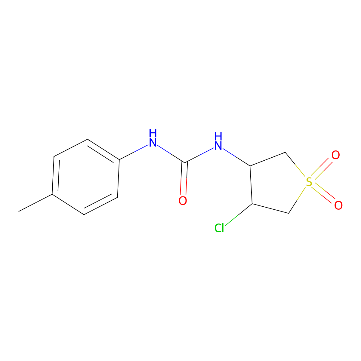1-(4-Chloro-1,1-dioxidotetrahydrothiophen-3-yl)-3-(p-tolyl)urea molecular structure, CAS 321580-48-7