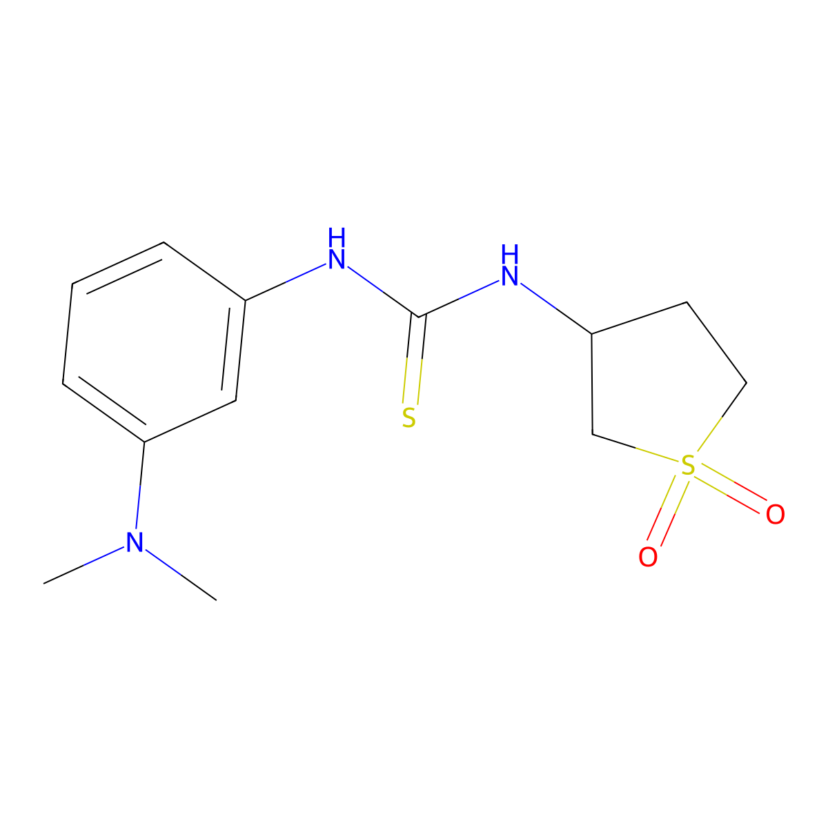 3-[({[3-(Dimethylamino)phenyl]amino}thioxomethyl)amino]thiolane-1,1-dione molecular structure, CAS 321580-49-8
