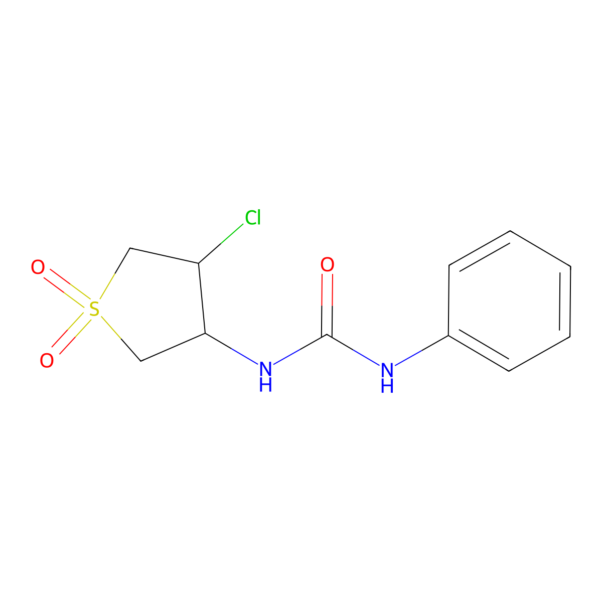 1-(4-Chloro-1,1-dioxothiolan-3-yl)-3-phenylurea molecular structure, CAS 321580-51-2