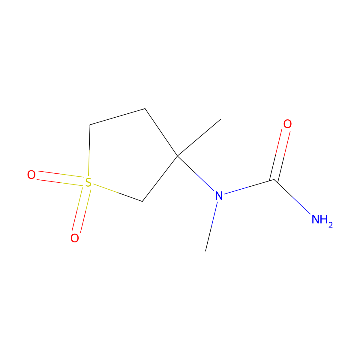 1-Methyl-1-(3-methyl-1,1-dioxidotetrahydrothiophen-3-yl)urea molecular structure, CAS 321580-55-6