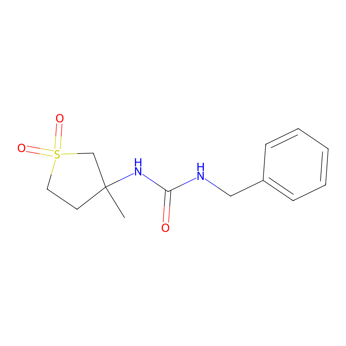 N-benzyl-N'-(3-methyl-1,1-dioxidotetrahydro-3-thienyl)urea molecular structure, CAS 321580-58-9