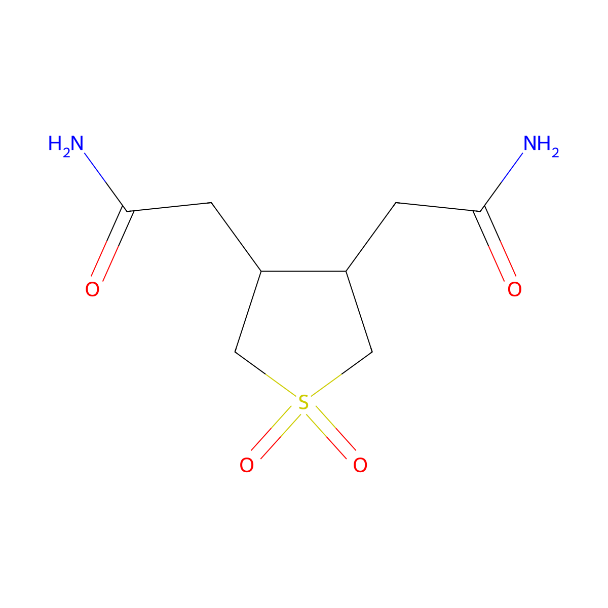 2-[4-(Carbamoylmethyl)-1,1-dioxothiolan-3-yl]acetamide molecular structure, CAS 321580-73-8
