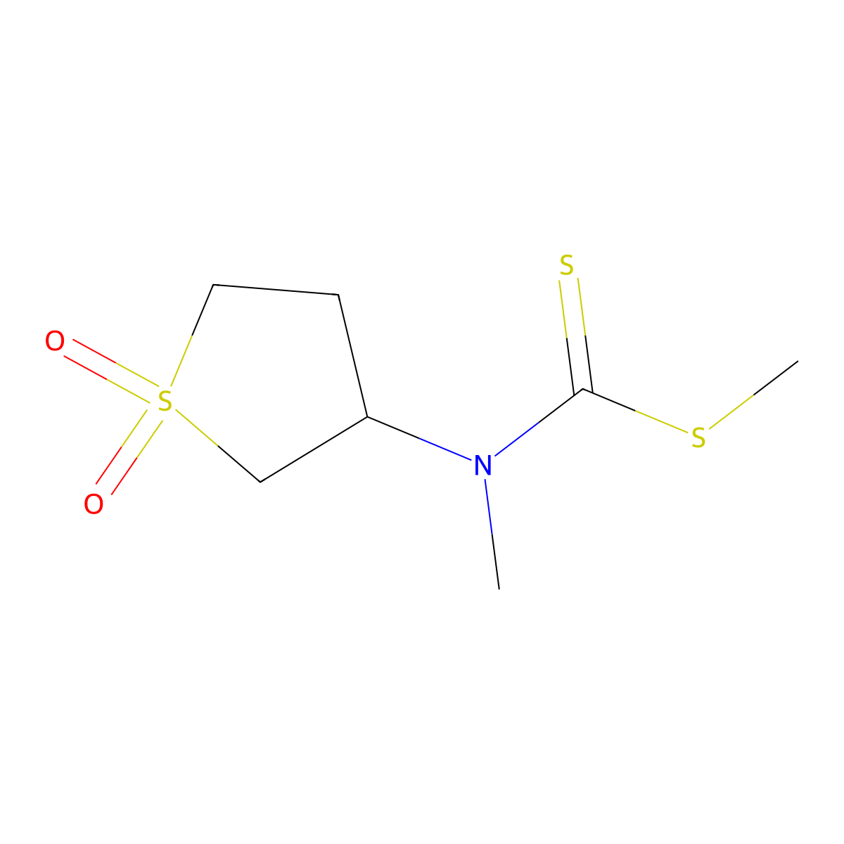 Methyl (1,1-dioxidotetrahydrothiophen-3-yl)methylcarbamodithioate molecular structure, CAS 321580-83-0