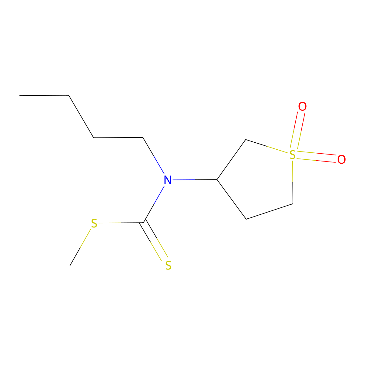 methyl N-butyl-N-(1,1-dioxothiolan-3-yl)carbamodithioate molecular structure, CAS 321580-87-4