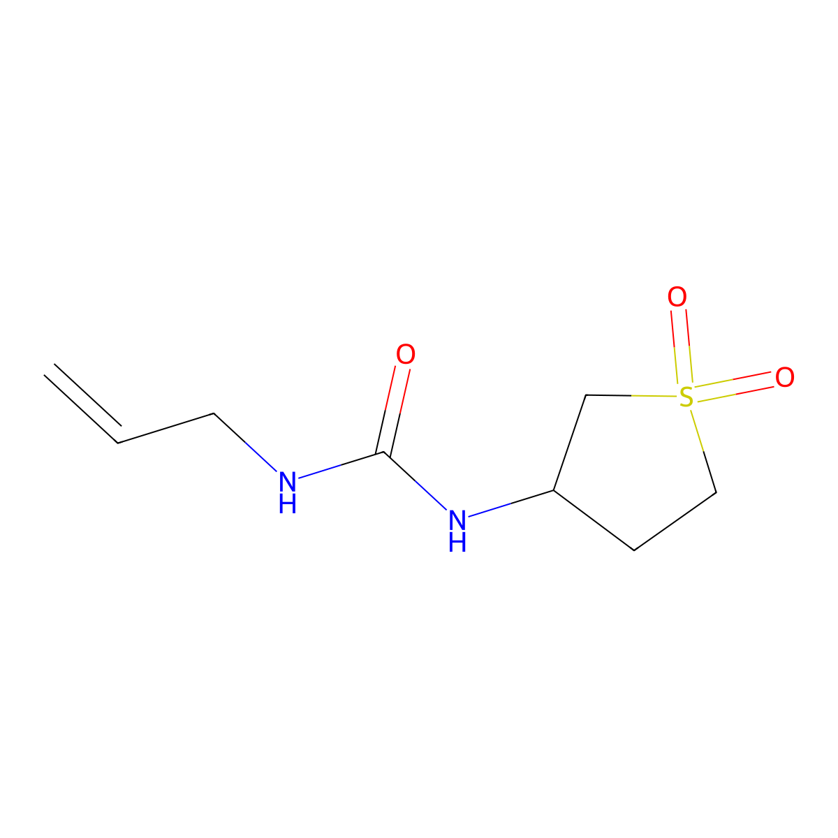 1-(1,1-Dioxidotetrahydrothiophen-3-yl)-3-prop-2-en-1-ylurea molecular structure, CAS 321580-93-2