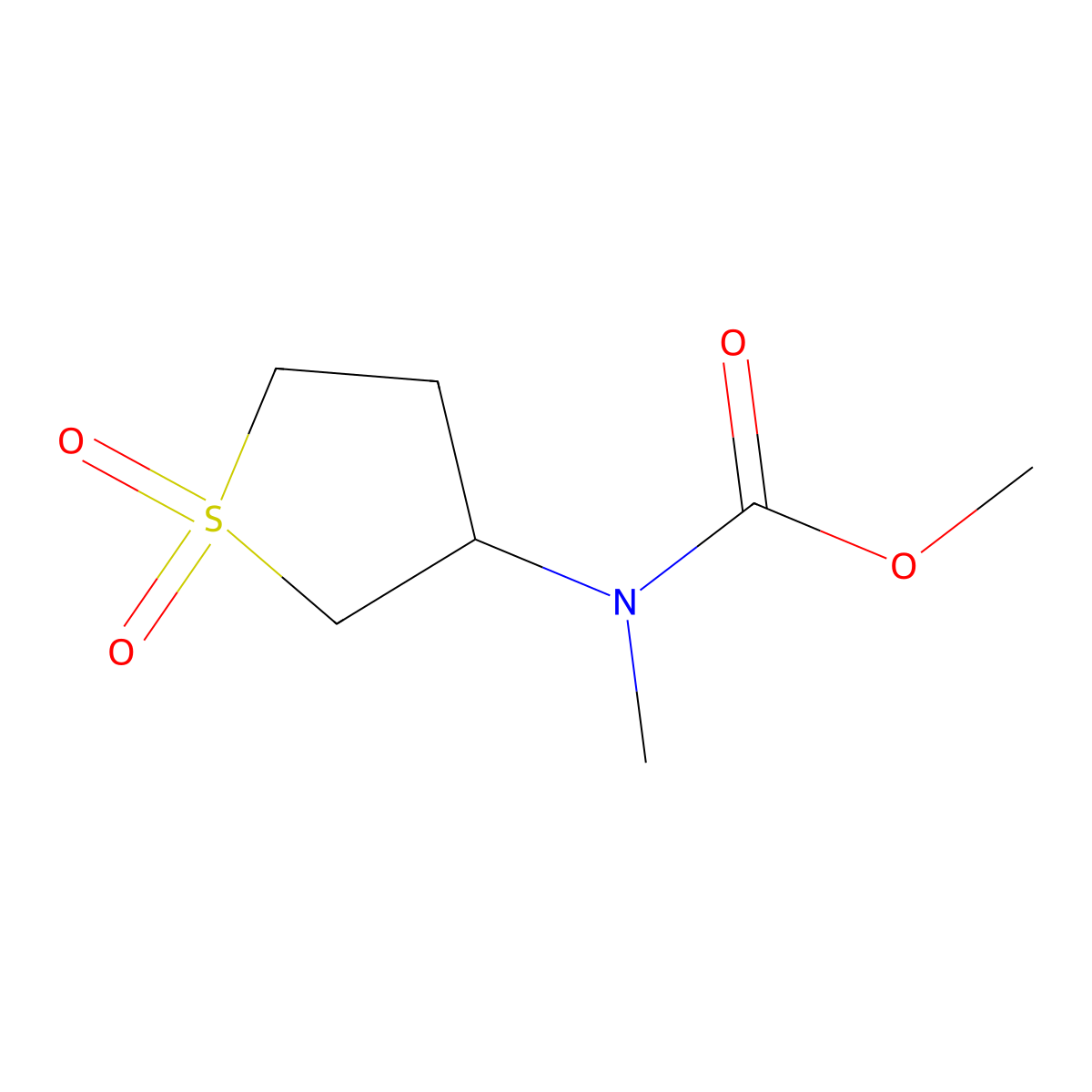Methyl (1,1-dioxidotetrahydrothiophen-3-yl)methylcarbamate molecular structure, CAS 321580-94-3