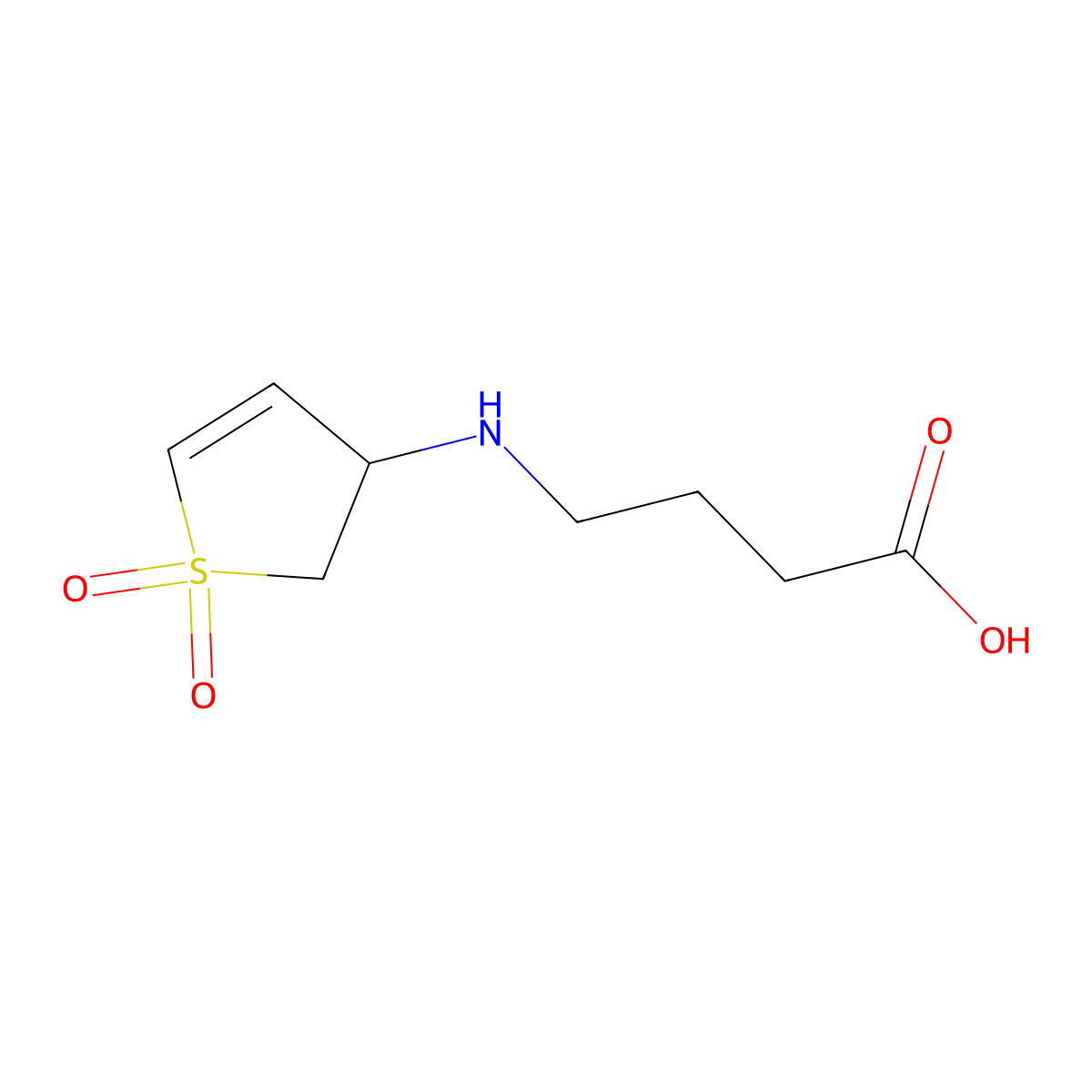 4-(1,1-Dioxo-2,3-dihydro-1H-thiophen-3-ylamino)-butyric acid molecular structure, CAS 321580-98-7